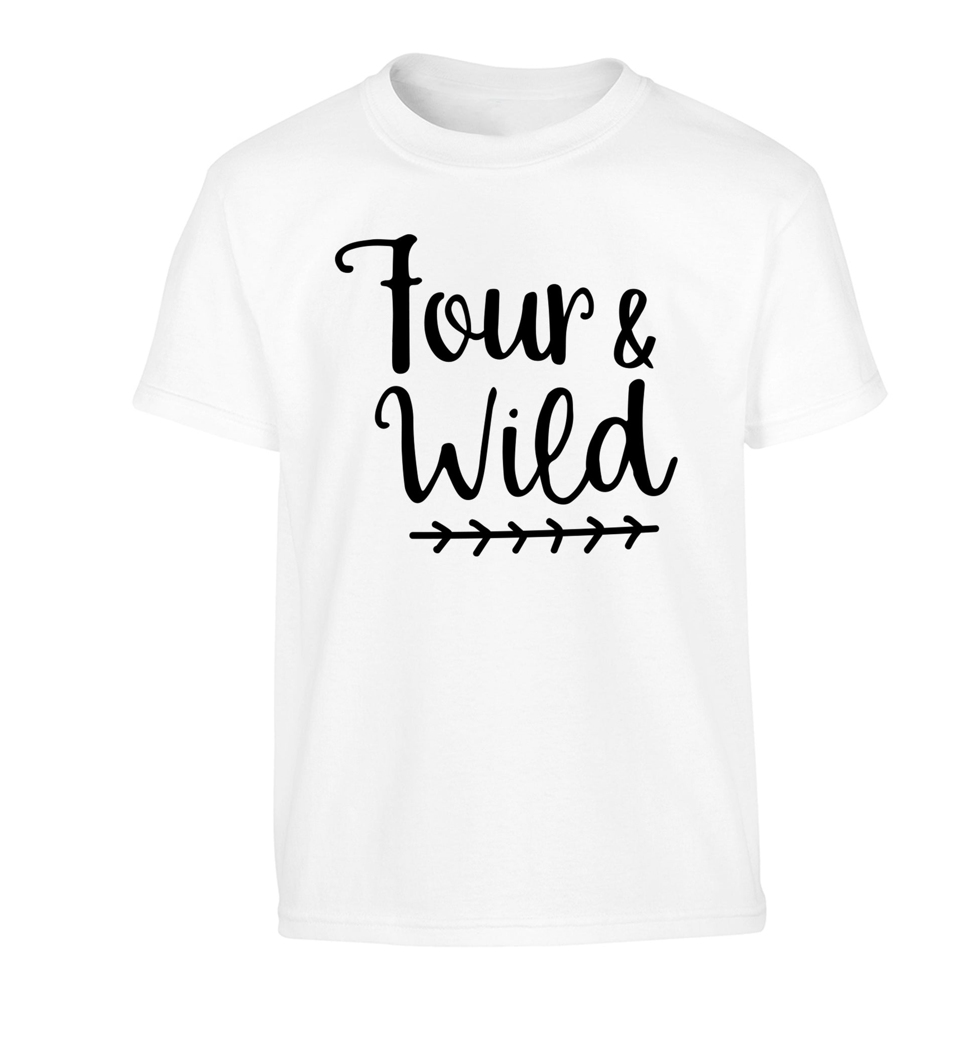 Four and wild Children's white Tshirt 12-13 Years