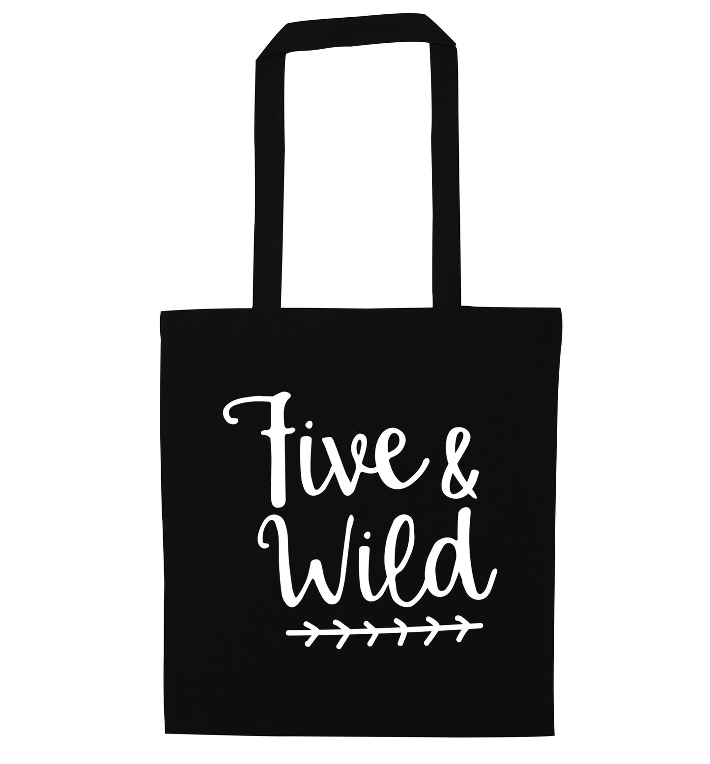 Five and wild black tote bag