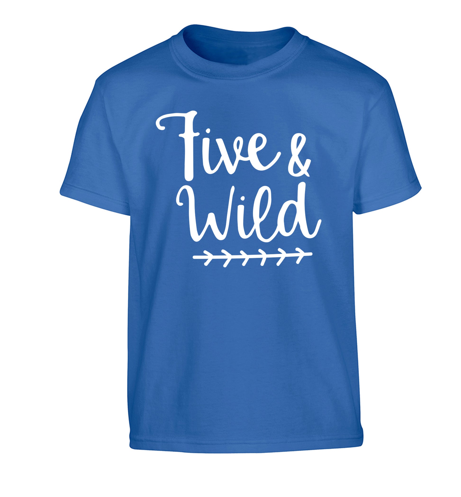 Five and wild Children's blue Tshirt 12-13 Years