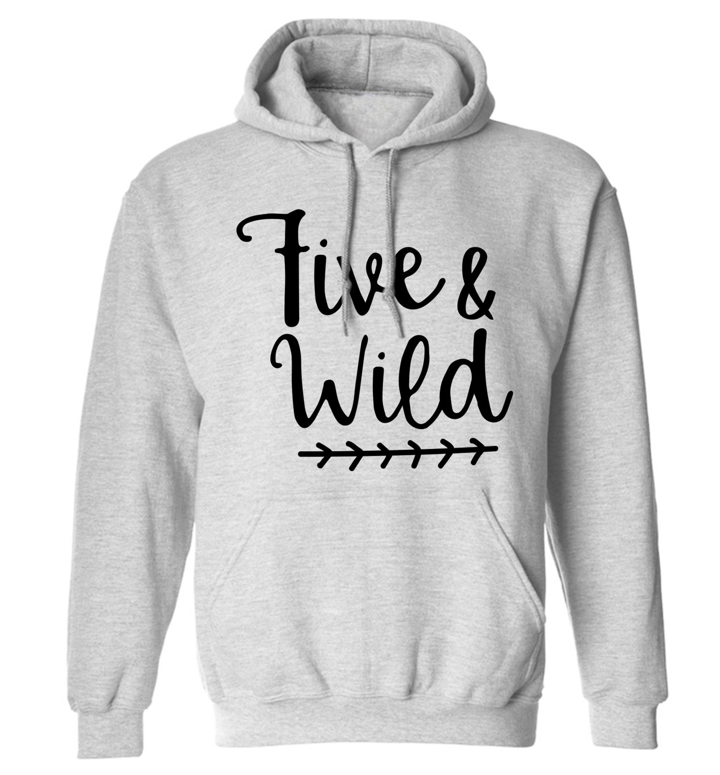 Five and wild adults unisex grey hoodie 2XL