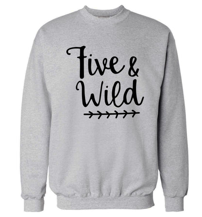 Five and wild Adult's unisex grey Sweater 2XL