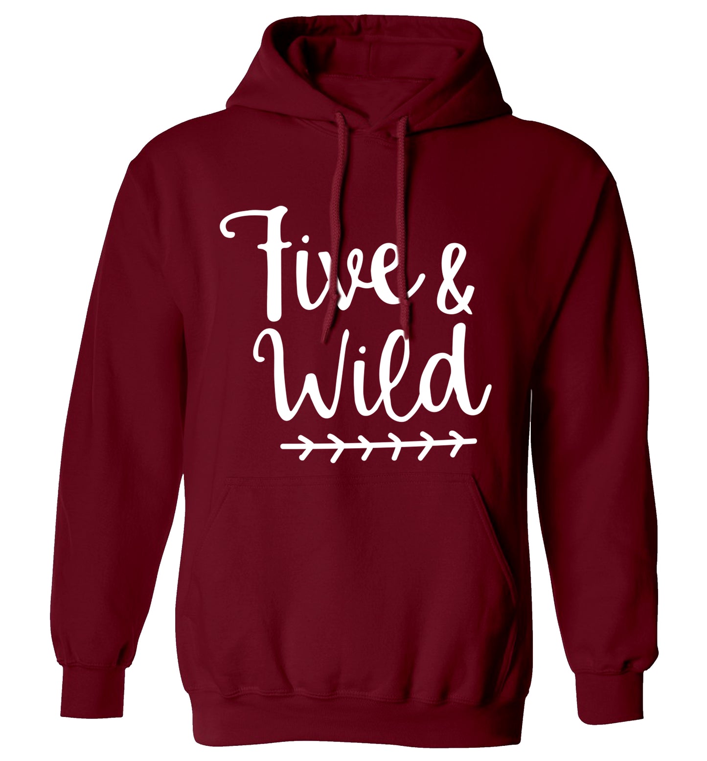 Five and wild adults unisex maroon hoodie 2XL