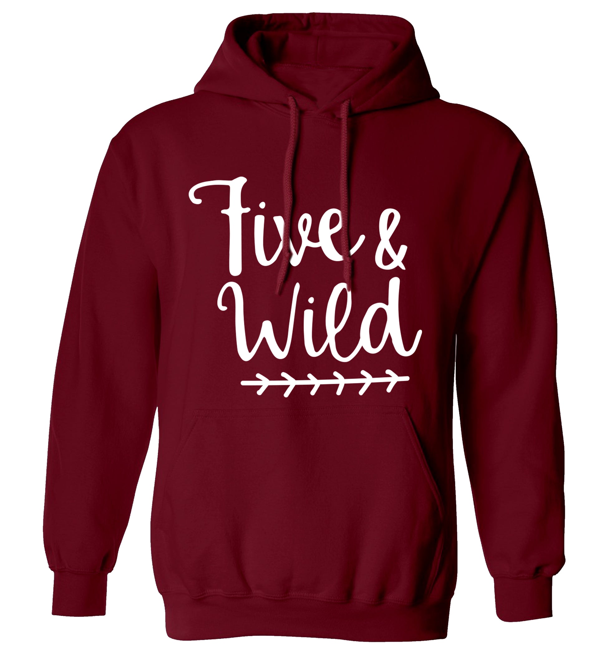 Five and wild adults unisex maroon hoodie 2XL