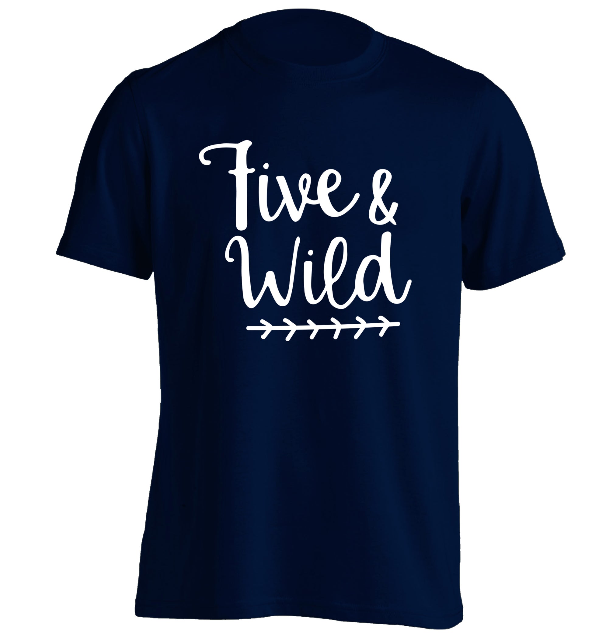 Five and wild adults unisex navy Tshirt 2XL