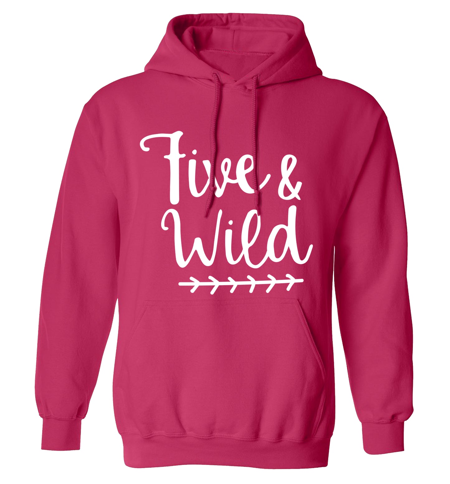 Five and wild adults unisex pink hoodie 2XL