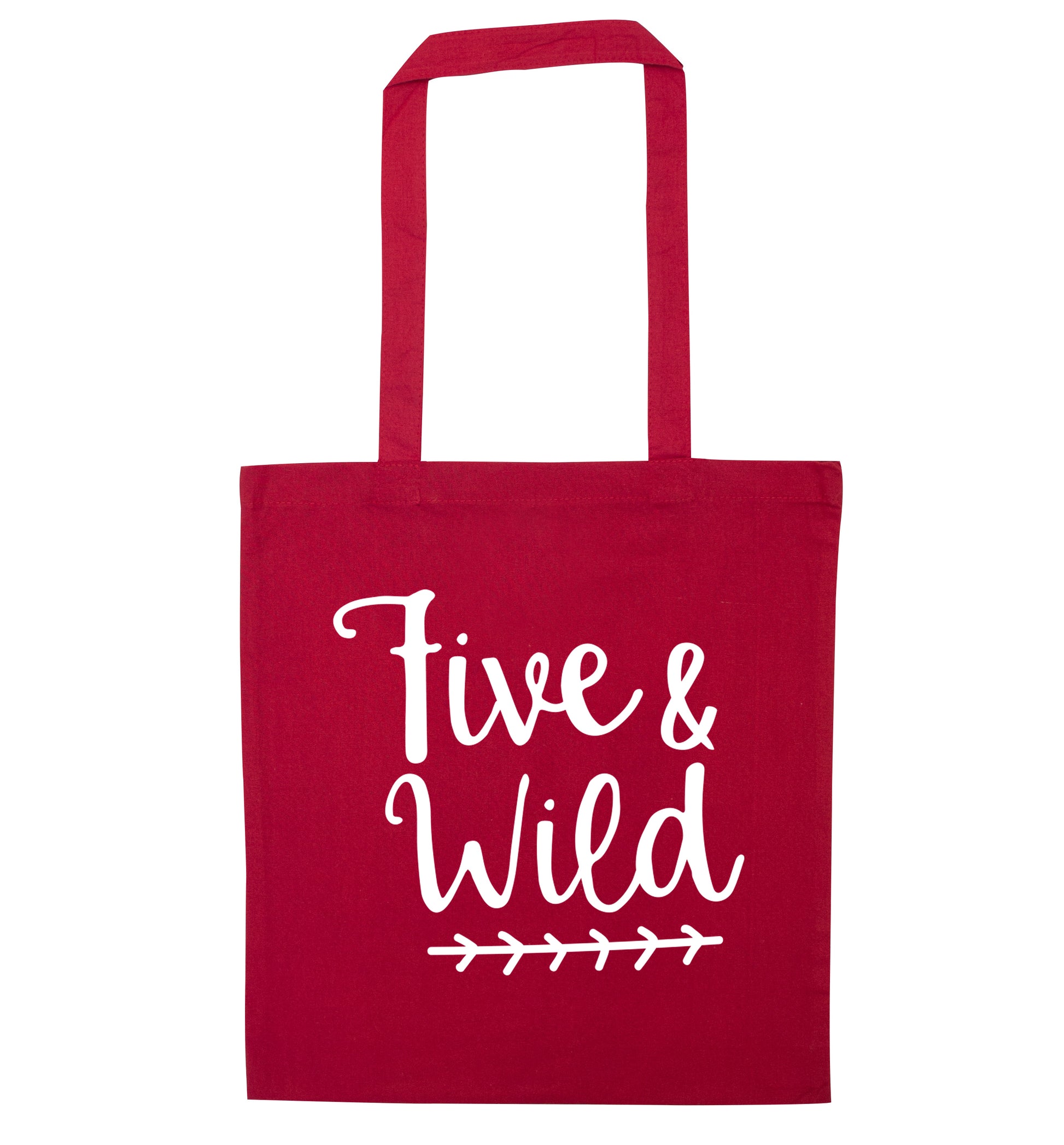 Five and wild red tote bag
