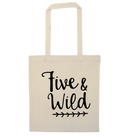 Five and wild natural tote bag