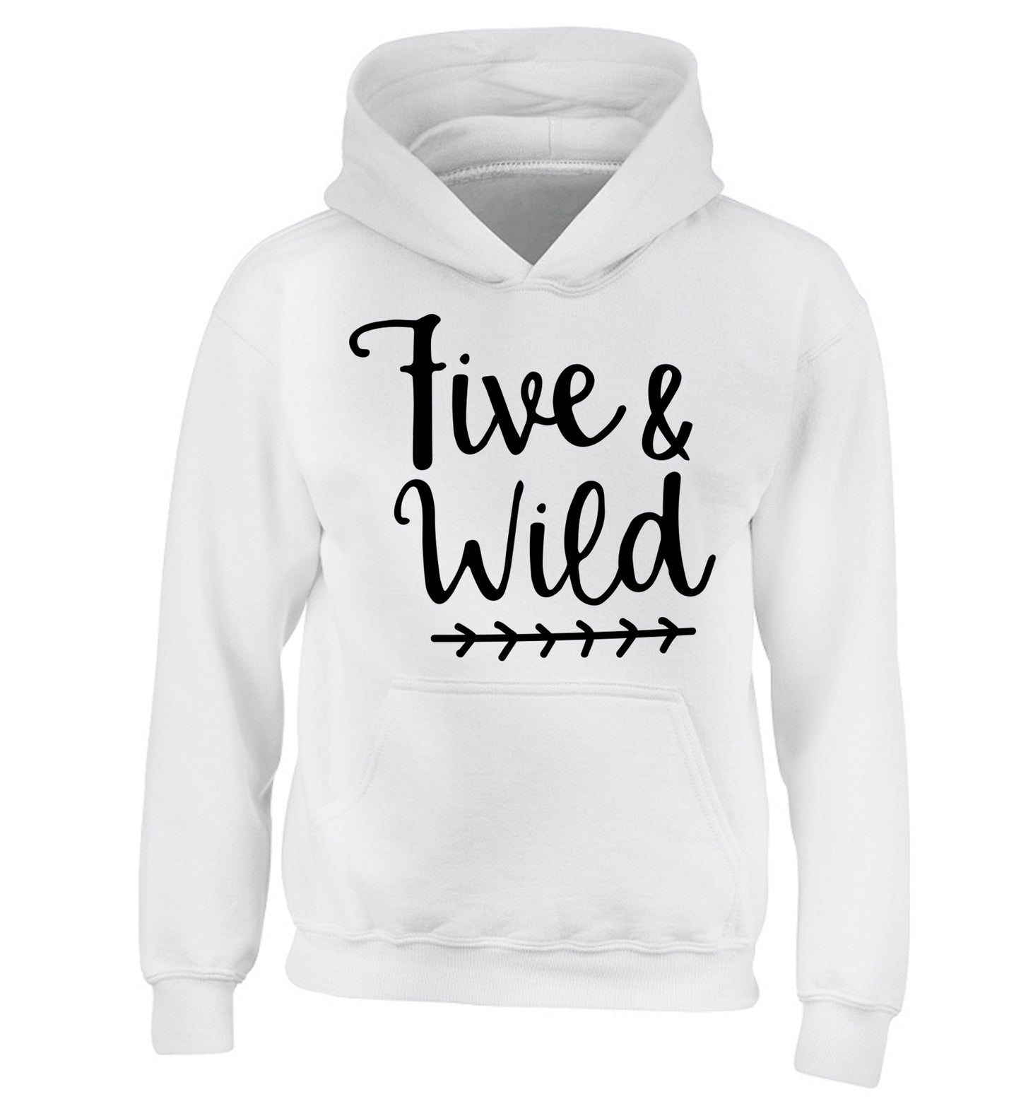 Five and wild children's white hoodie 12-13 Years