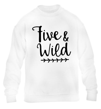 Five and wild children's white sweater 12-13 Years