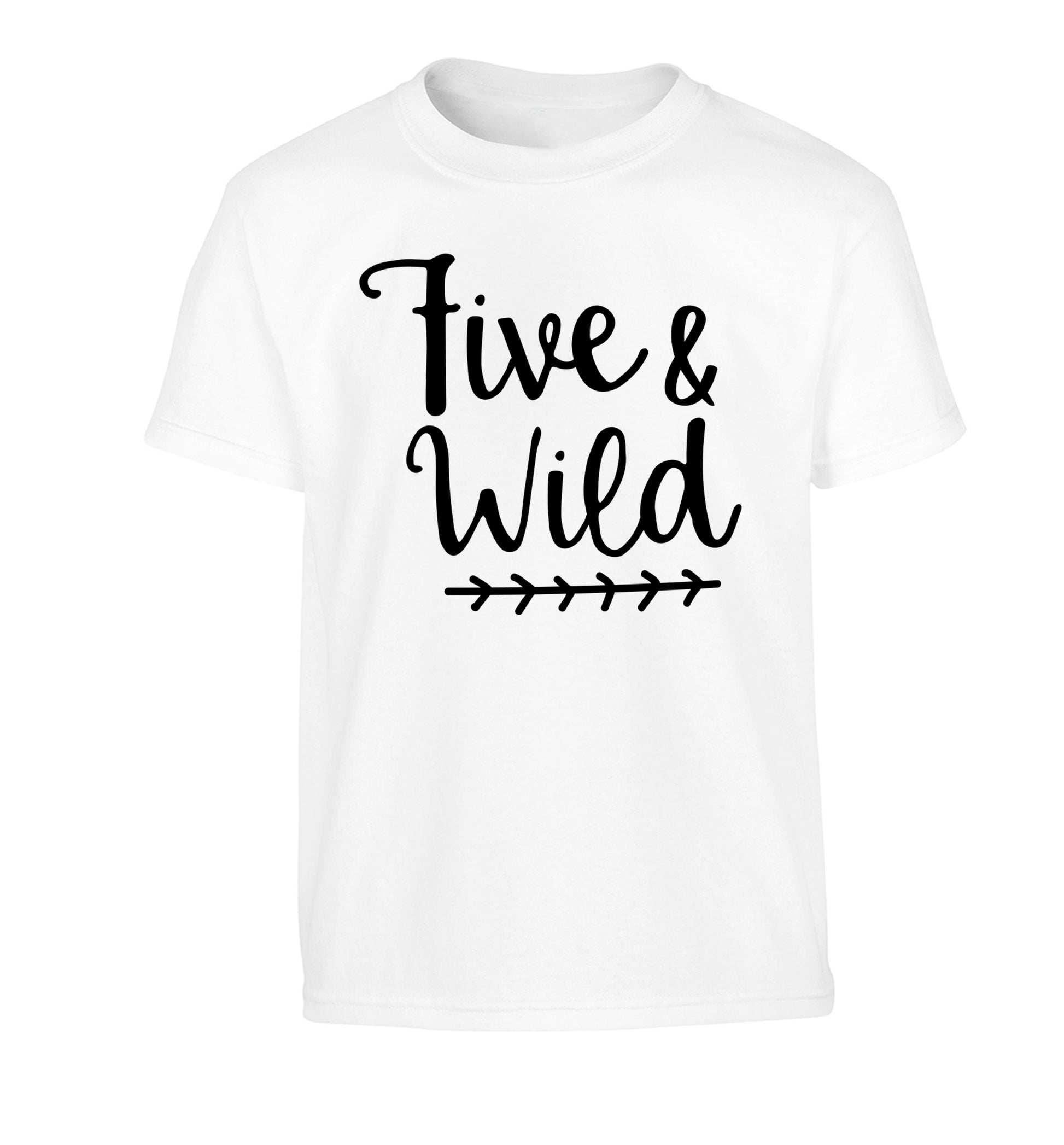 Five and wild Children's white Tshirt 12-13 Years