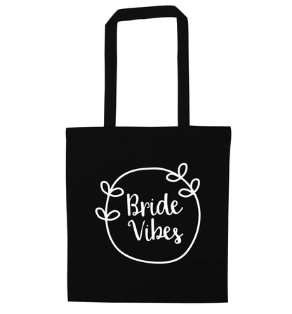 Bride Vibes black tote bag