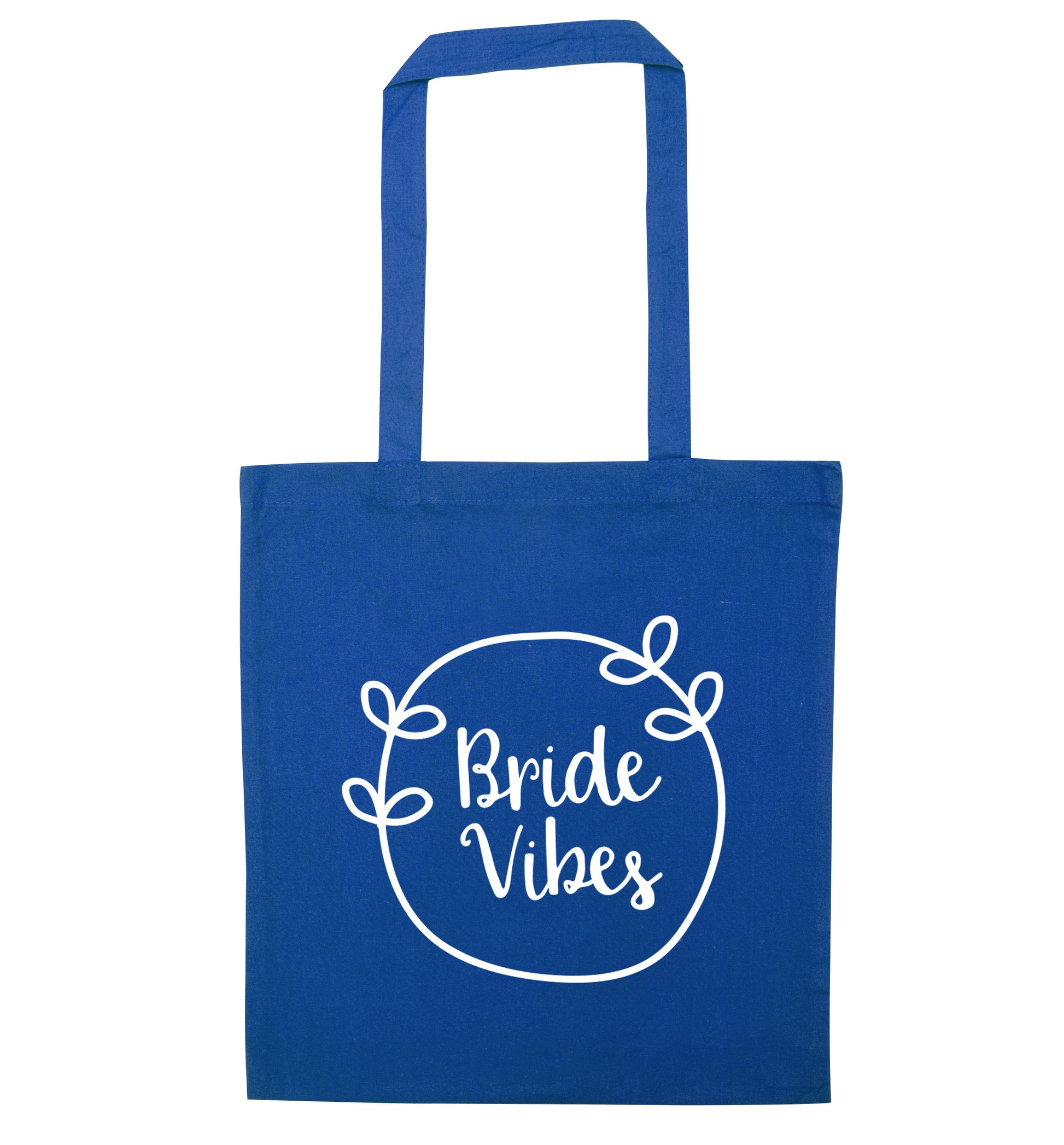 Bride Vibes blue tote bag