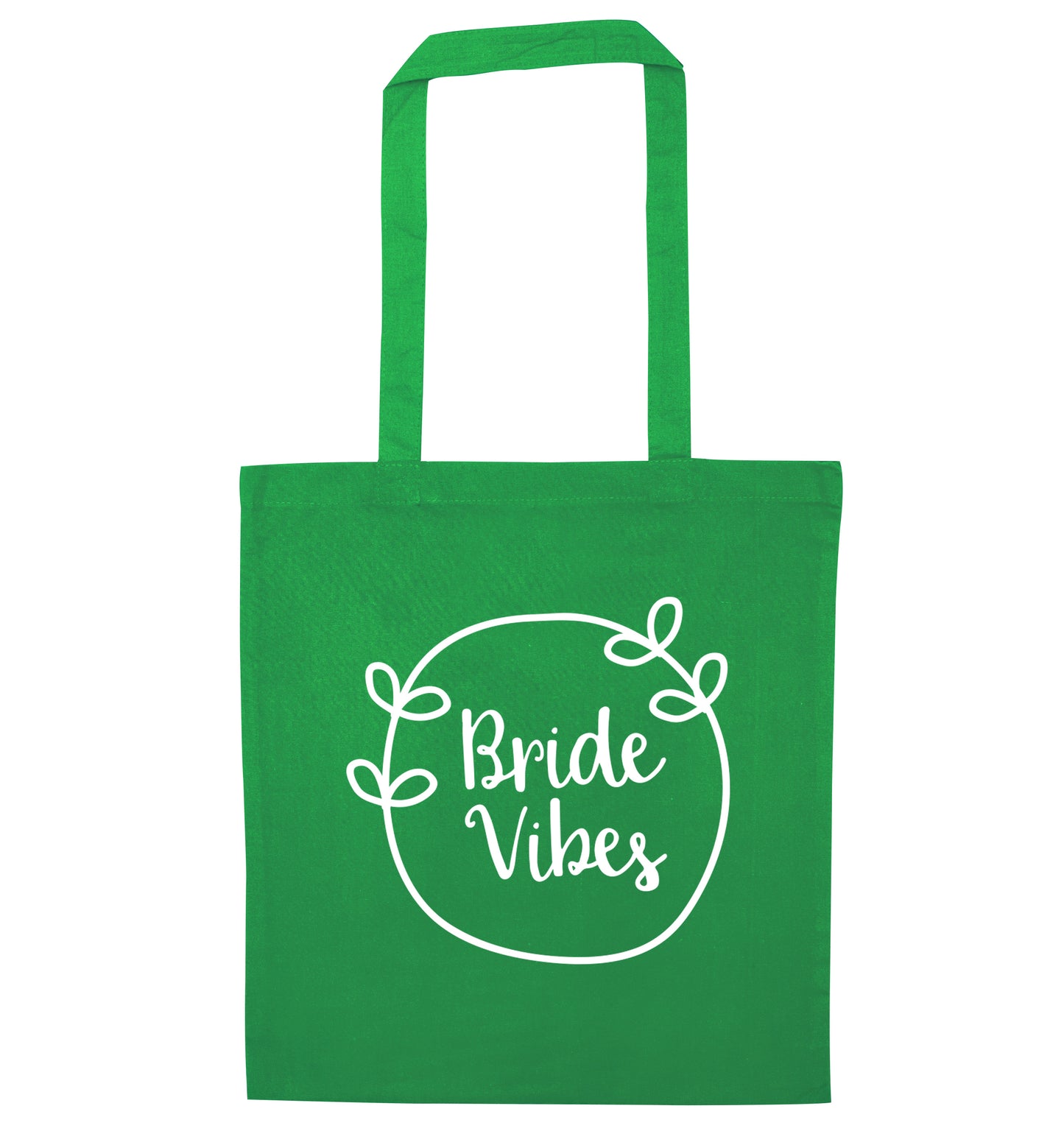 Bride Vibes green tote bag