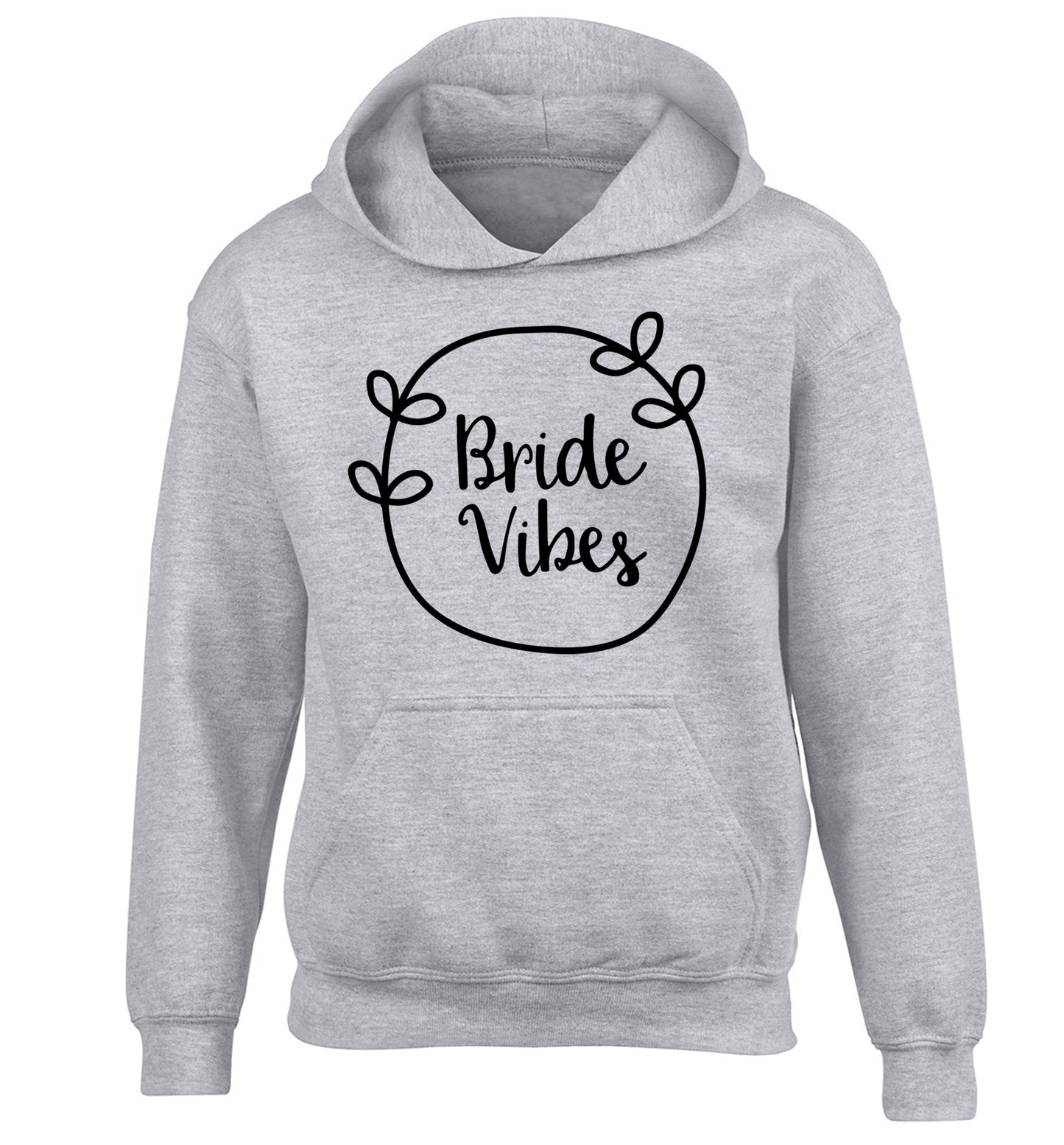 Bride Vibes children's grey hoodie 12-13 Years