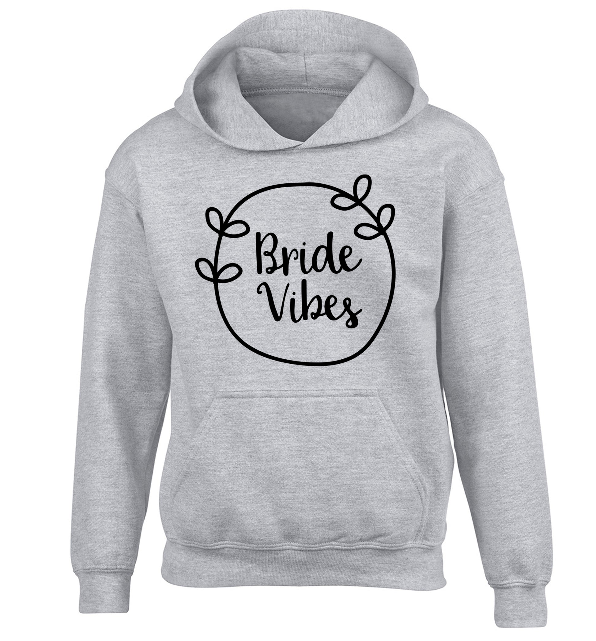 Bride Vibes children's grey hoodie 12-13 Years