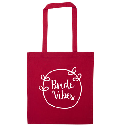 Bride Vibes red tote bag