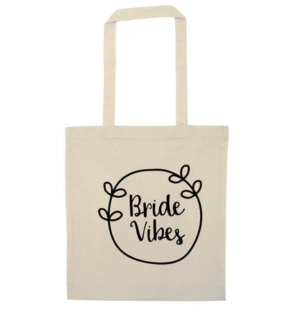 Bride Vibes natural tote bag