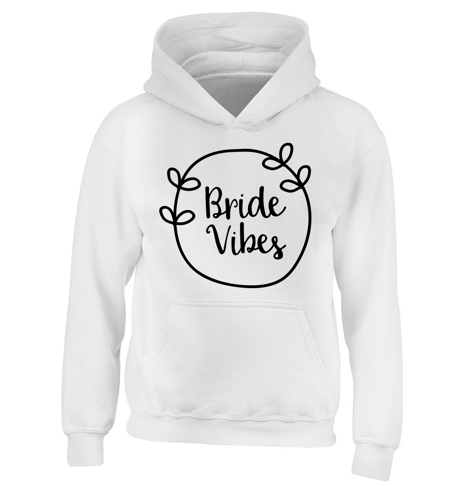 Bride Vibes children's white hoodie 12-13 Years