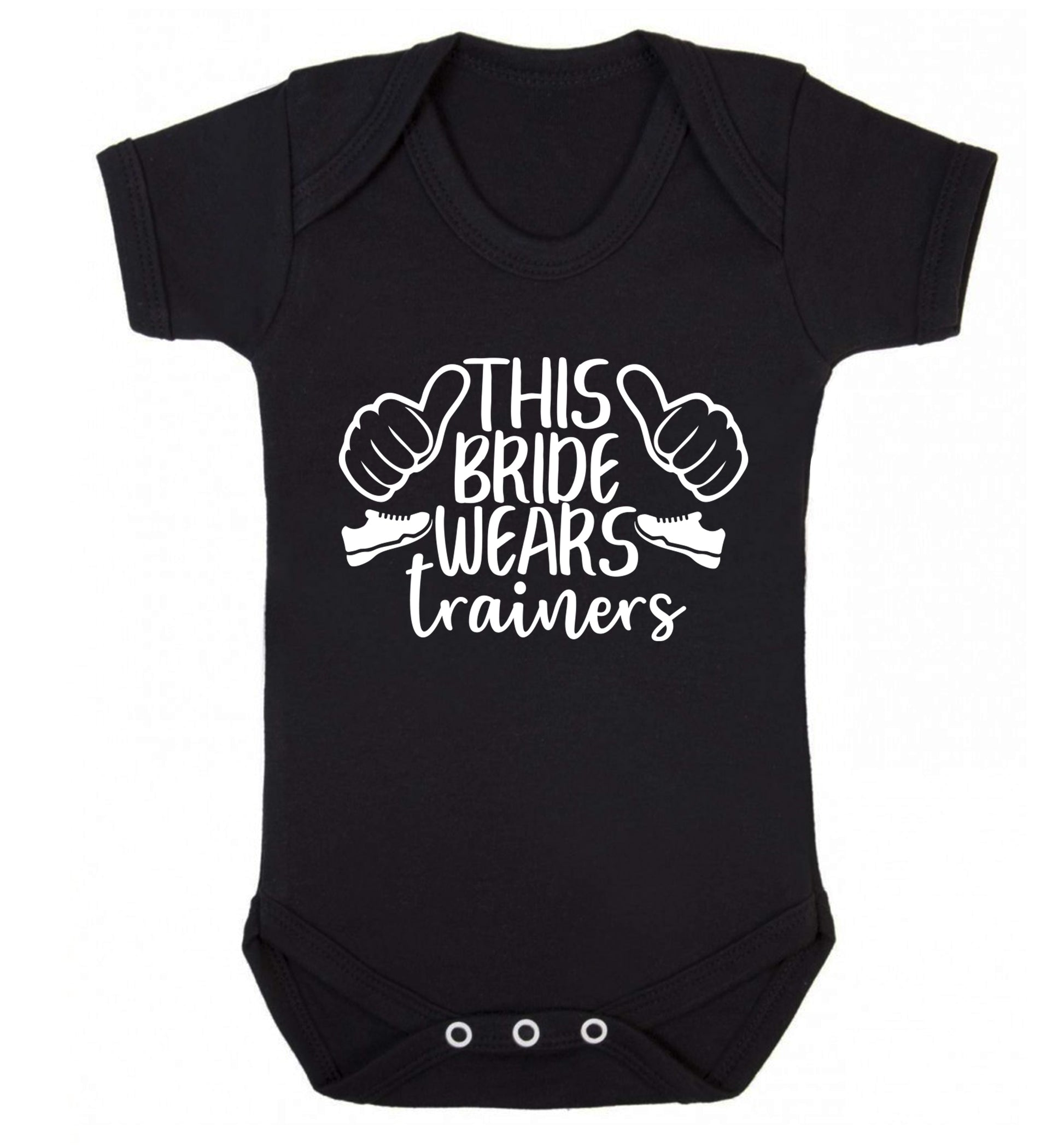 This bride wears trainers Baby Vest black 18-24 months