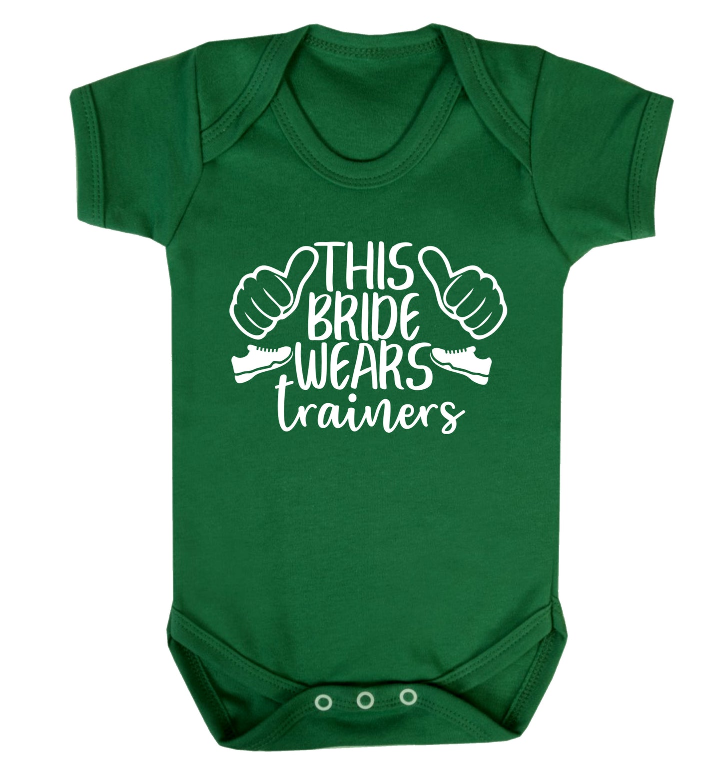 This bride wears trainers Baby Vest green 18-24 months