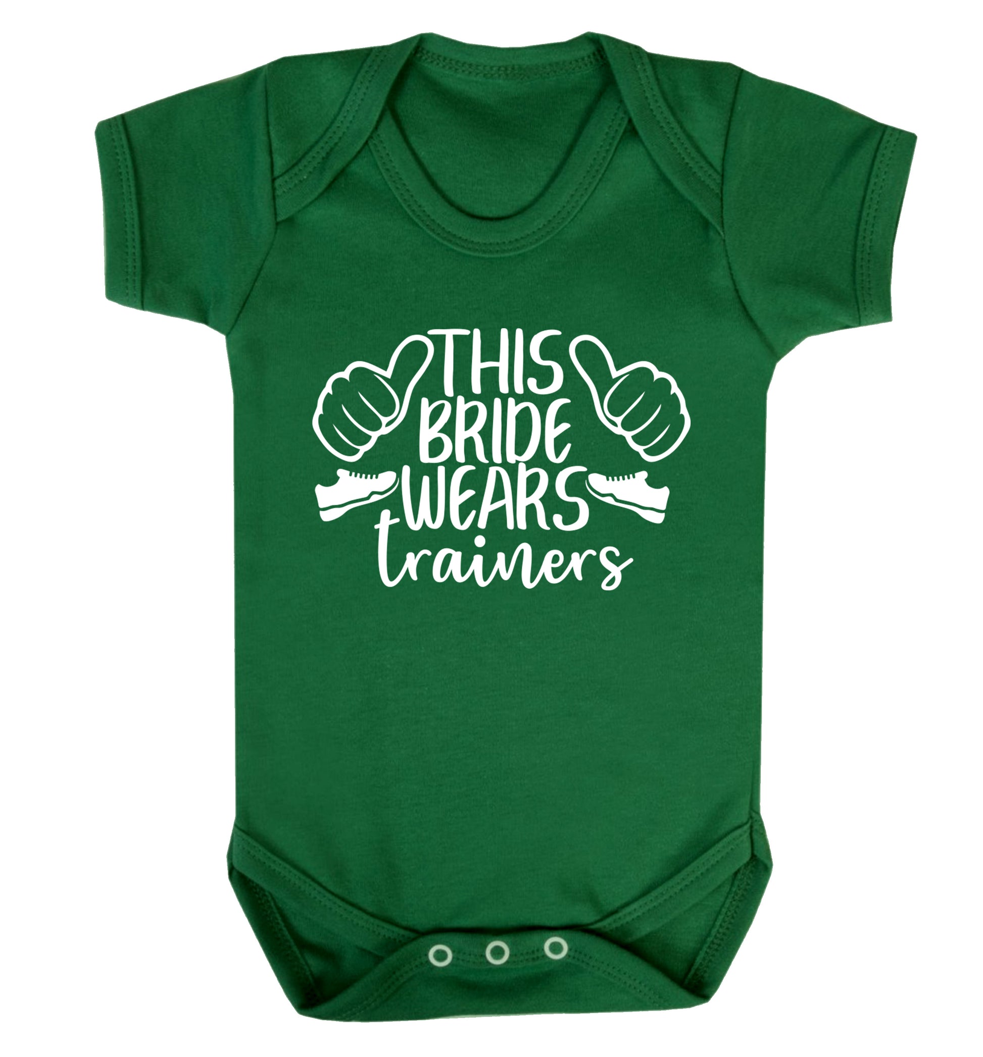 This bride wears trainers Baby Vest green 18-24 months