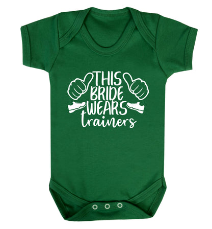 This bride wears trainers Baby Vest green 18-24 months