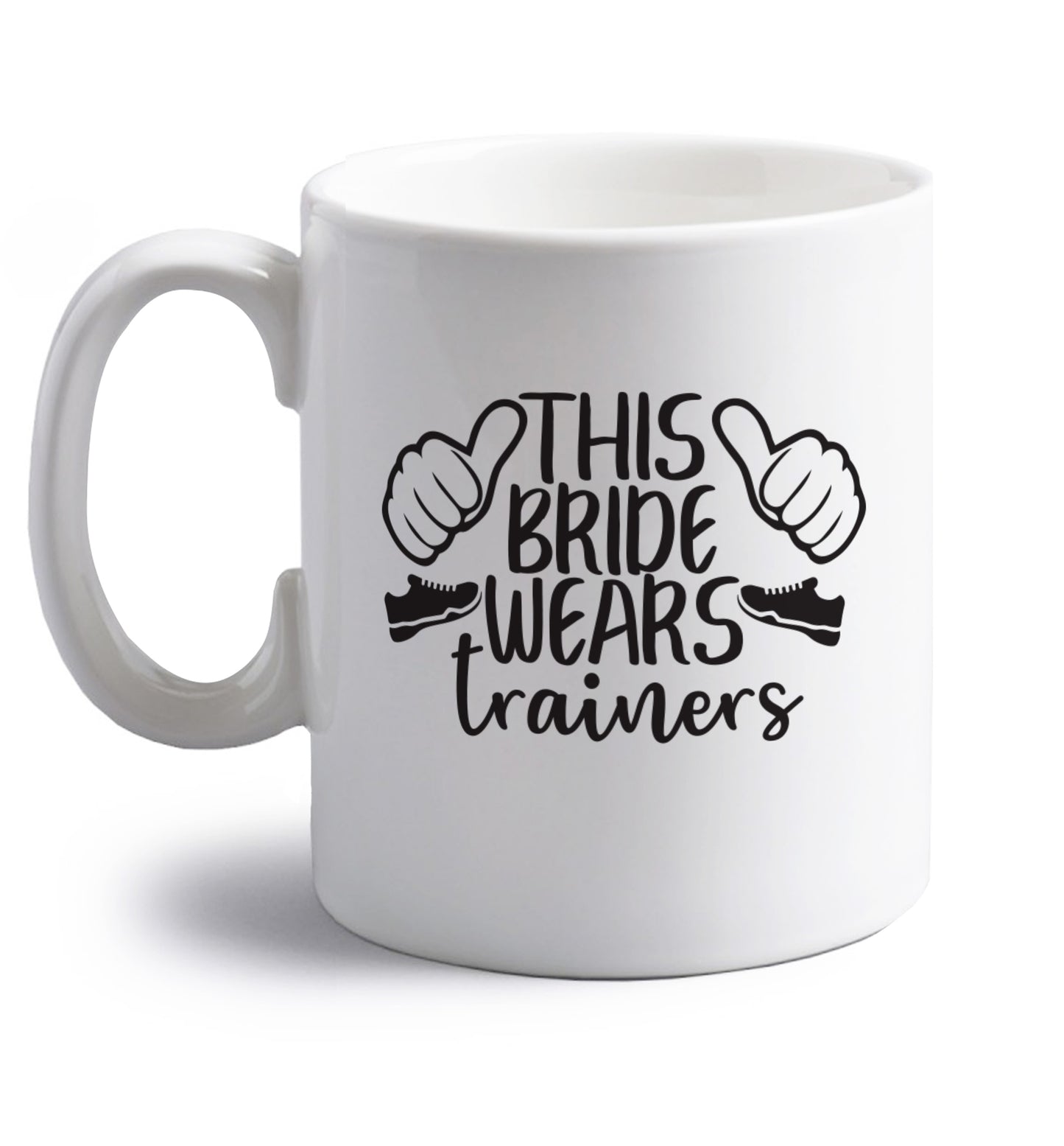 This bride wears trainers right handed white ceramic mug 