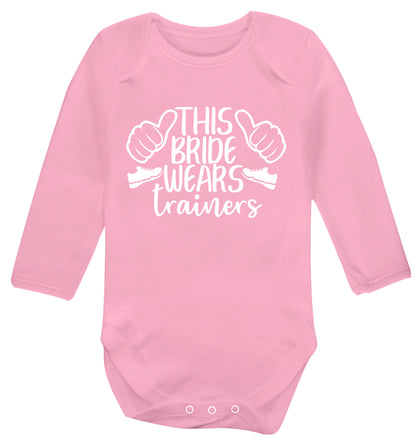 This bride wears trainers Baby Vest long sleeved pale pink 6-12 months