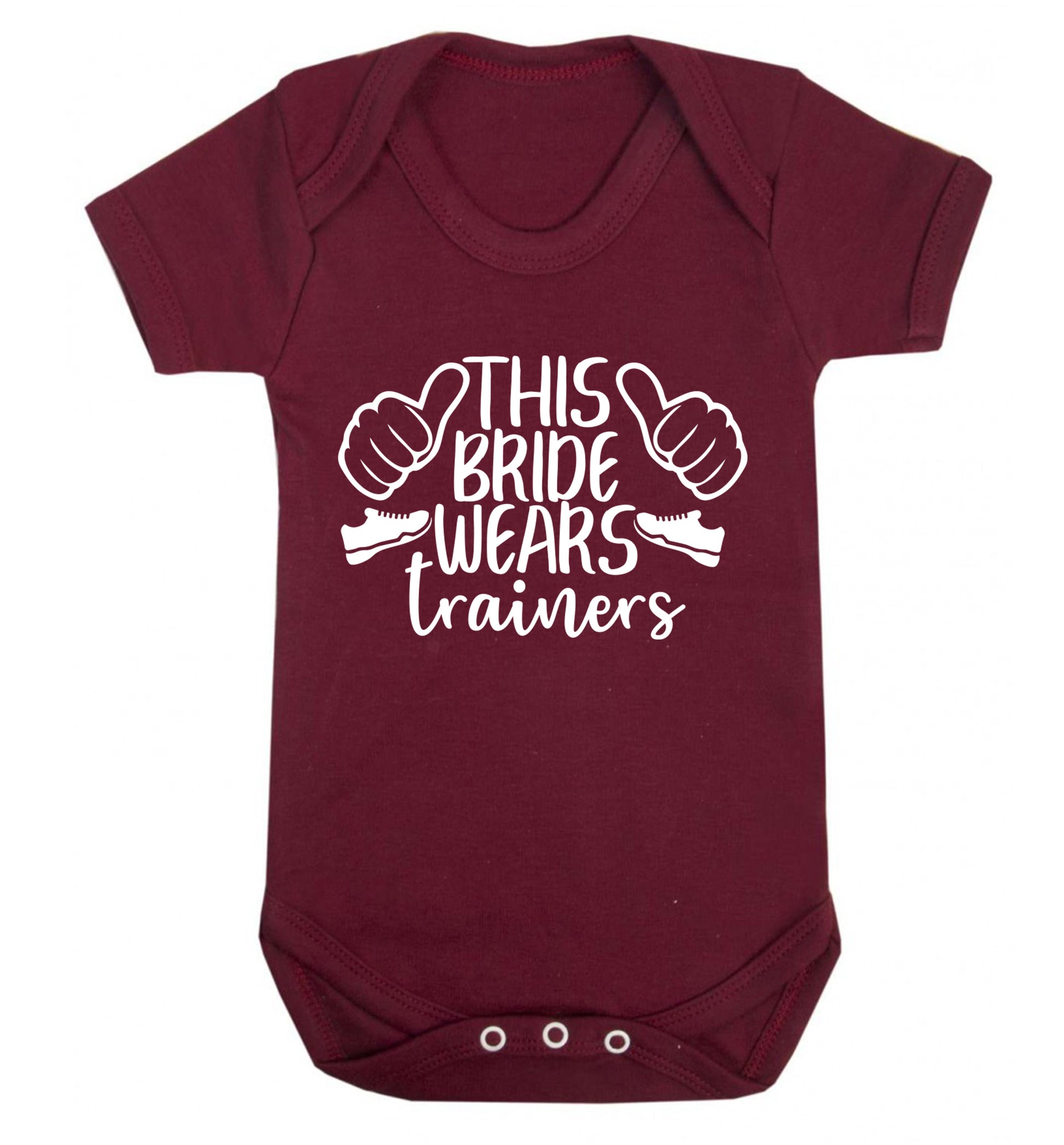 This bride wears trainers Baby Vest maroon 18-24 months