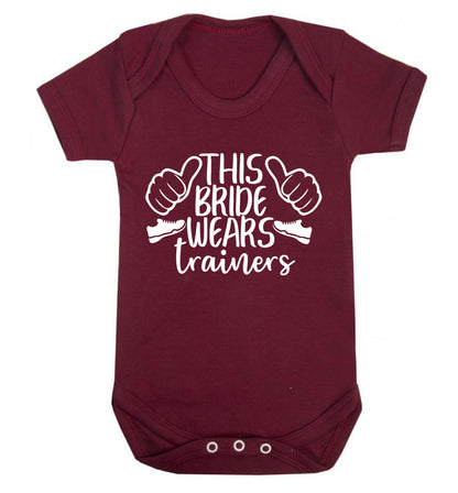 This bride wears trainers Baby Vest maroon 18-24 months