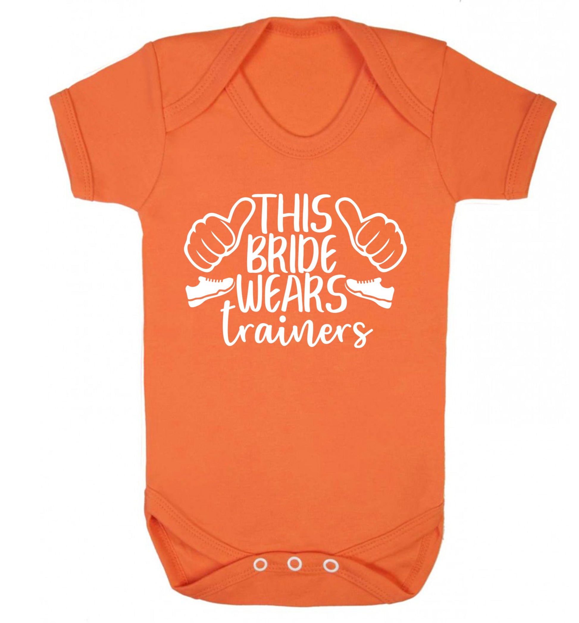This bride wears trainers Baby Vest orange 18-24 months