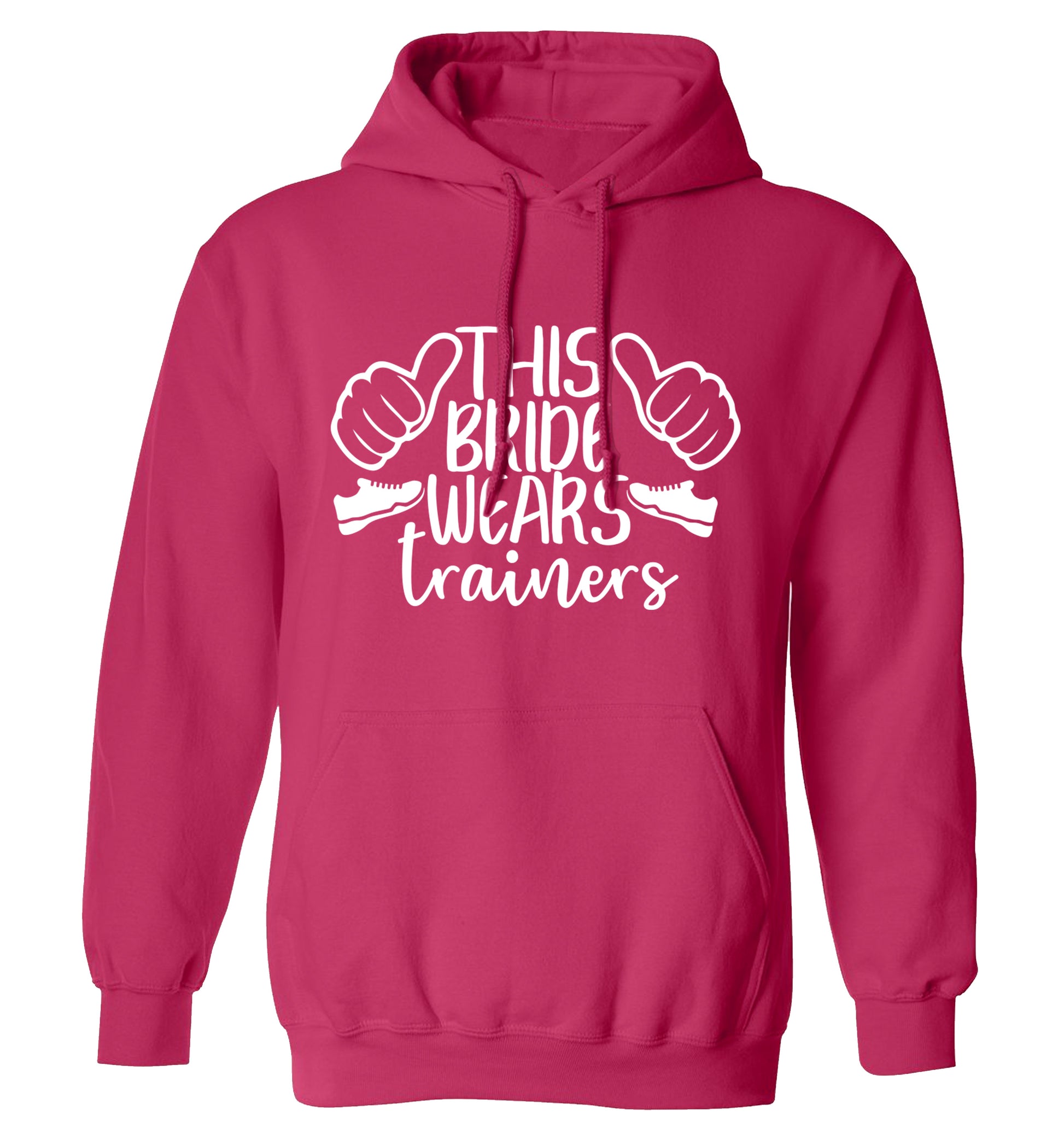 This bride wears trainers adults unisex pink hoodie 2XL