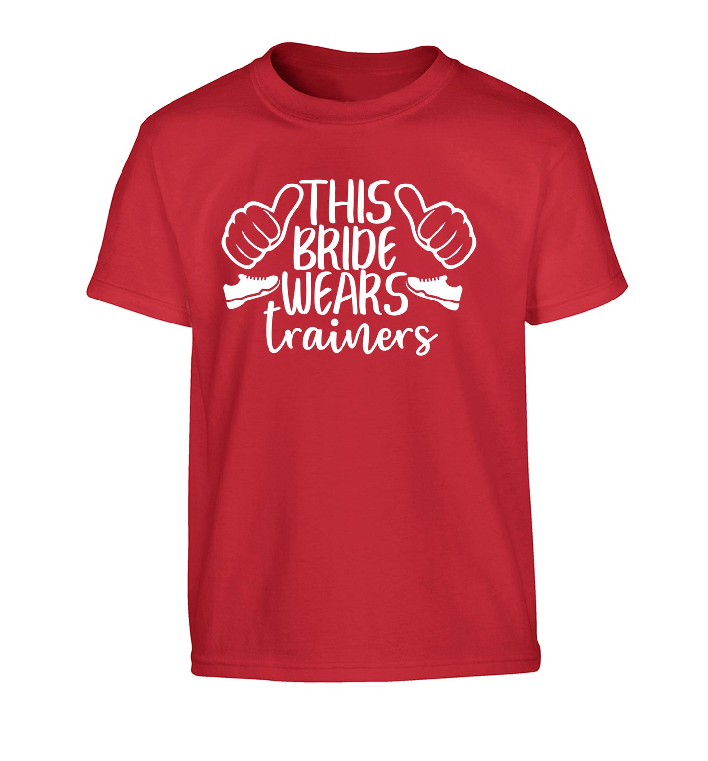 This bride wears trainers Children's red Tshirt 12-13 Years
