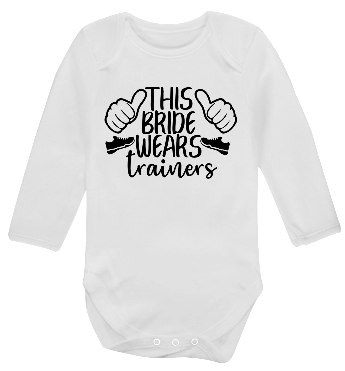 This bride wears trainers Baby Vest long sleeved white 6-12 months
