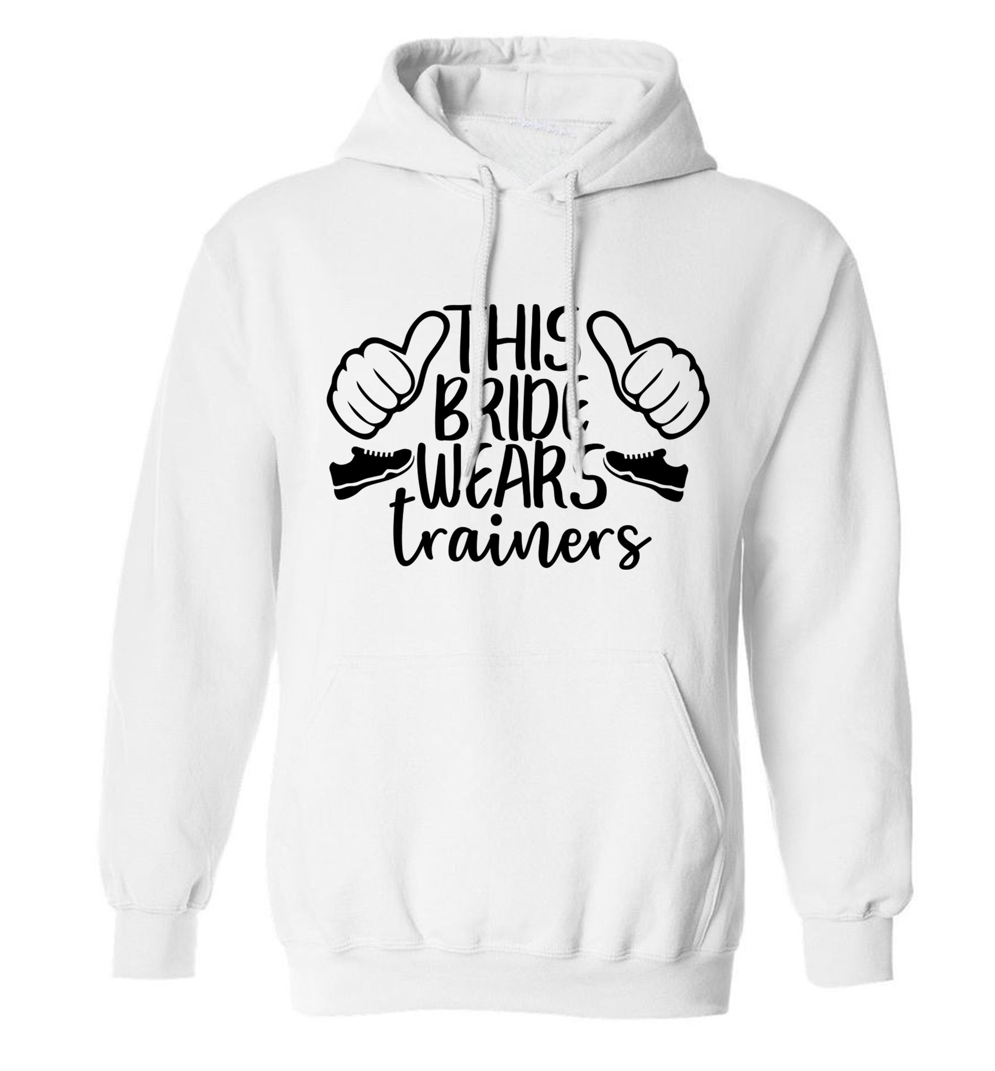This bride wears trainers adults unisex white hoodie 2XL