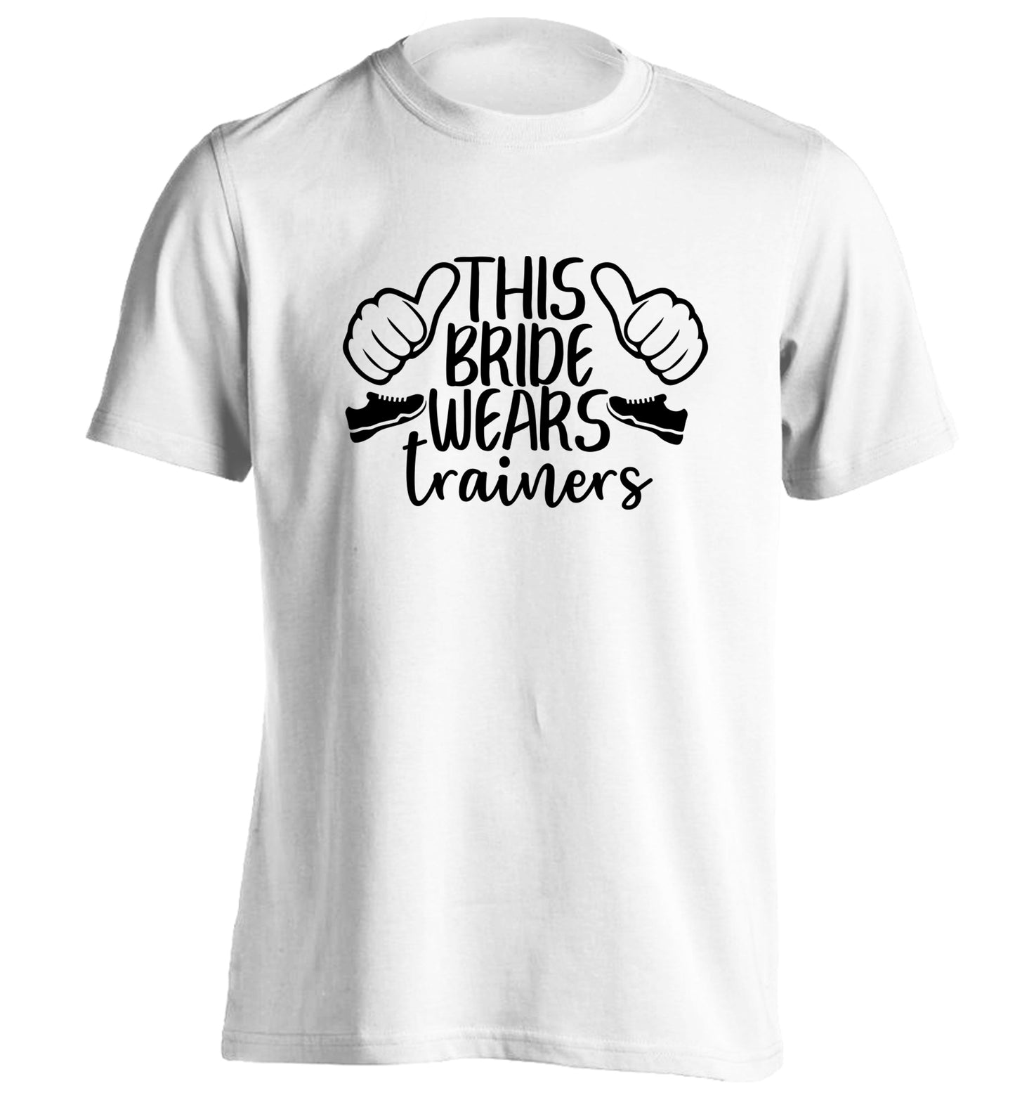 This bride wears trainers adults unisex white Tshirt 2XL