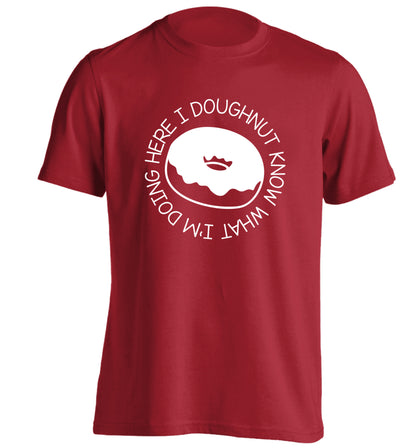 I doughnut know what I'm doing here adults unisex red Tshirt 2XL