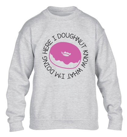 I doughnut know what I'm doing here children's grey sweater 12-13 Years