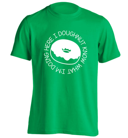I doughnut know what I'm doing here adults unisex green Tshirt 2XL