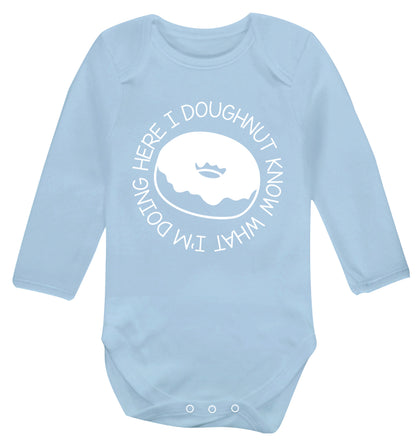 I doughnut know what I'm doing here Baby Vest long sleeved pale blue 6-12 months