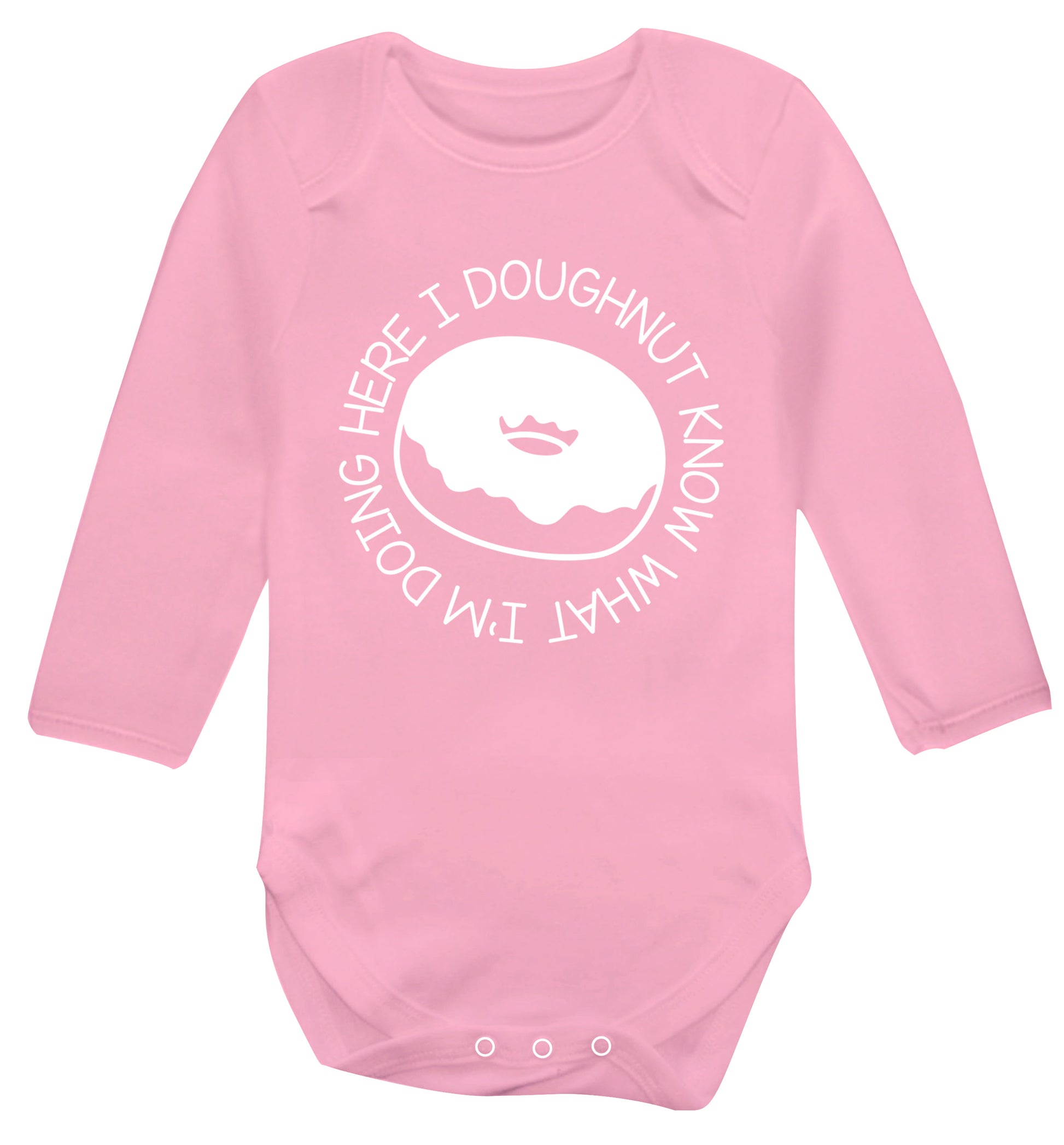 I doughnut know what I'm doing here Baby Vest long sleeved pale pink 6-12 months