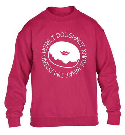 I doughnut know what I'm doing here children's pink sweater 12-13 Years