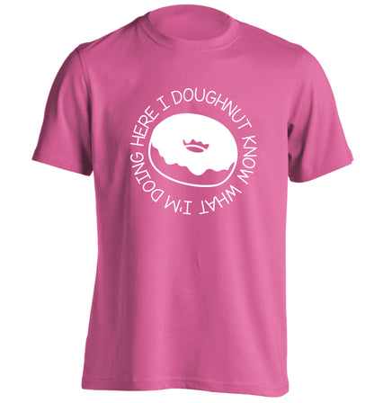 I doughnut know what I'm doing here adults unisex pink Tshirt 2XL