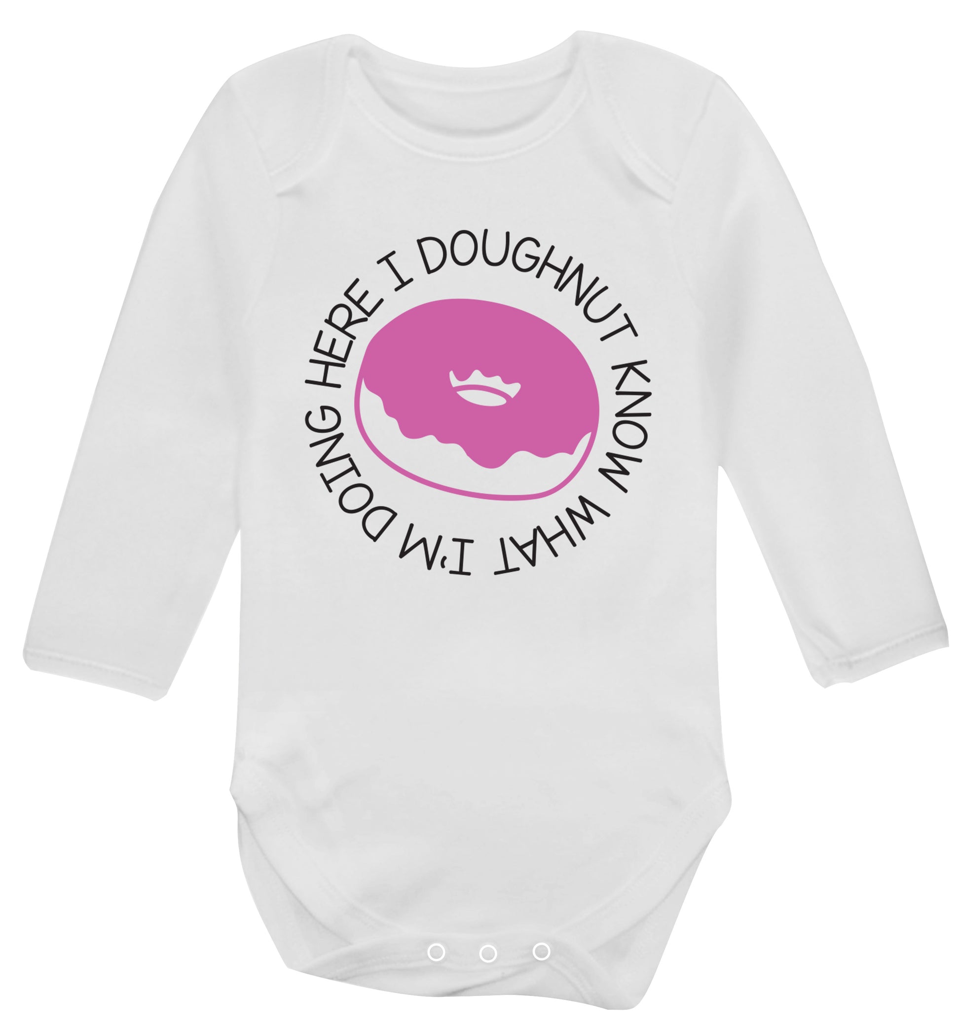 I doughnut know what I'm doing here Baby Vest long sleeved white 6-12 months