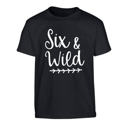 Six and wild Children's black Tshirt 12-13 Years