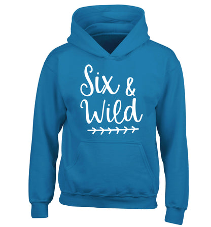 Six and wild children's blue hoodie 12-13 Years