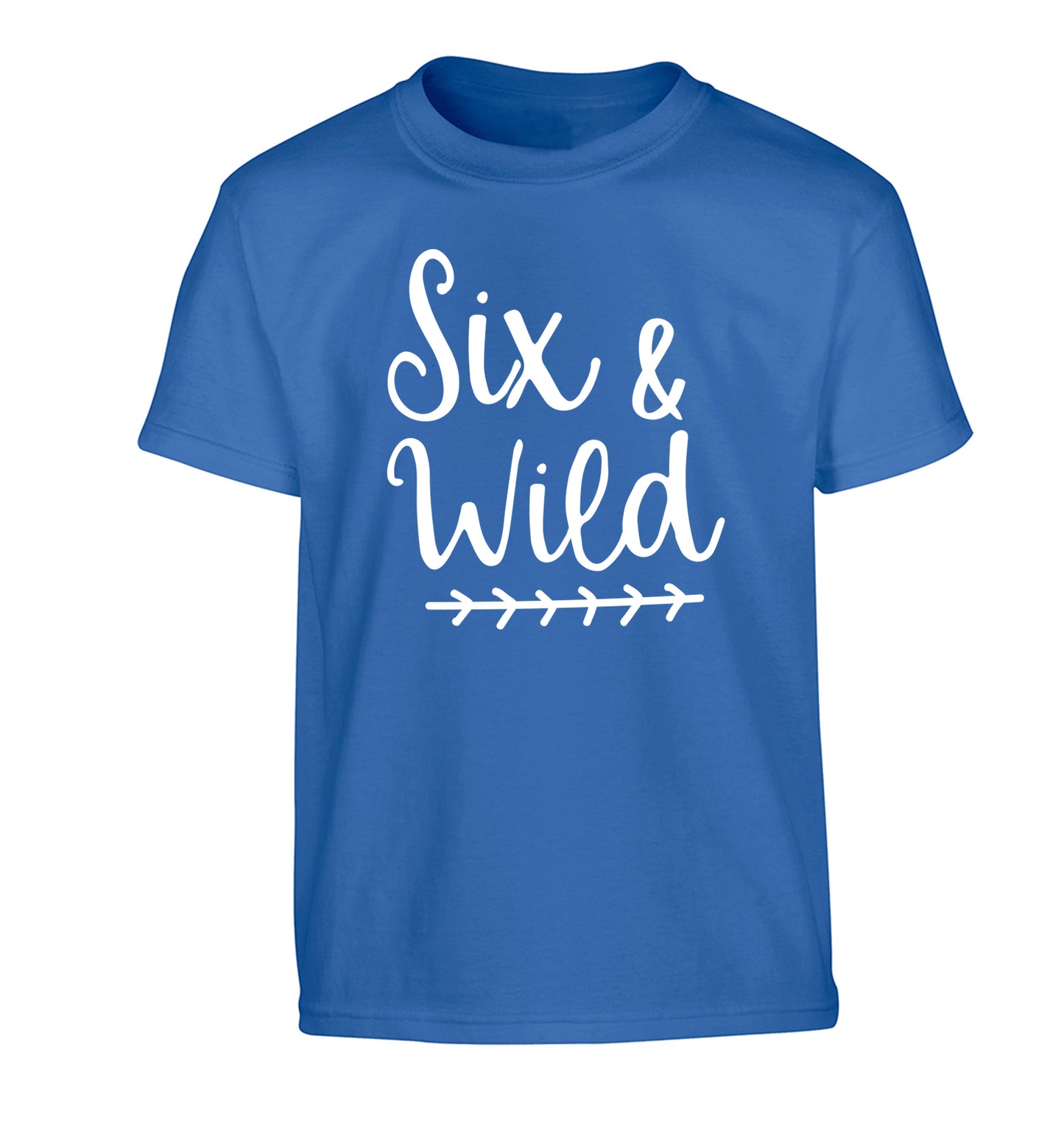 Six and wild Children's blue Tshirt 12-13 Years
