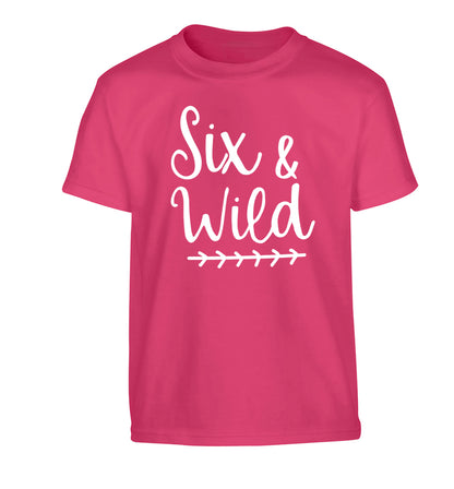 Six and wild Children's pink Tshirt 12-13 Years