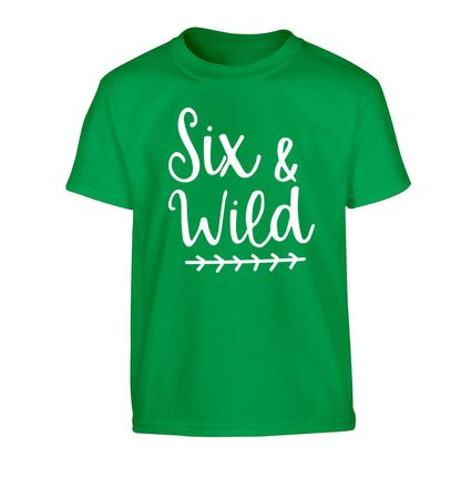 Six and wild Children's green Tshirt 12-13 Years