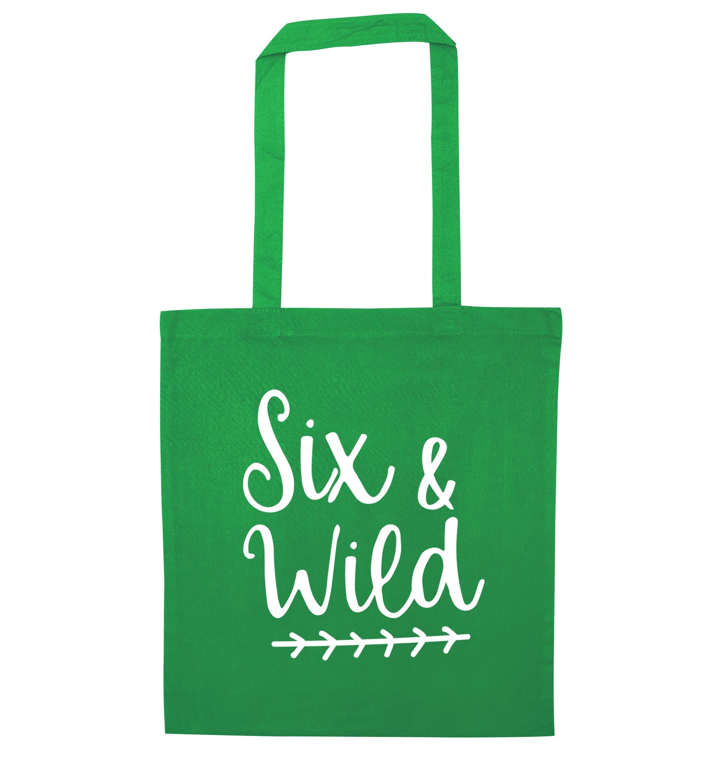 Six and wild green tote bag